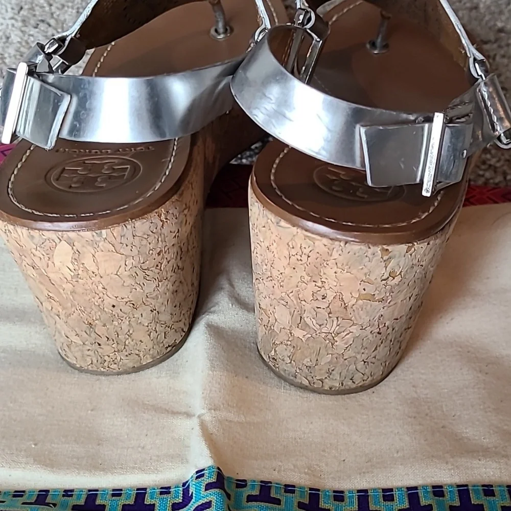 Tory Burch Landon Laser Cut Cork Wedge